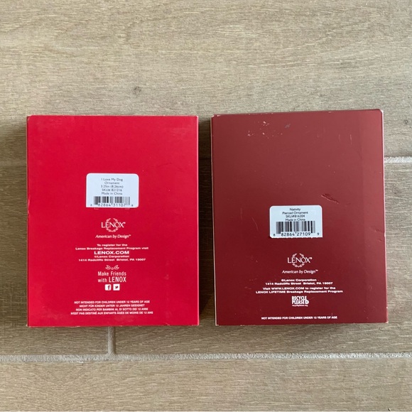 Set of 2 Lenox Christmas Ornament Holiday Nativity I love my dog - Picture 4 of 7